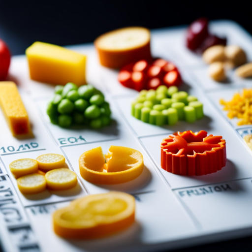 An image of a 3D printed meal plan, with vibrant, colorful and nutritious food items being printed layer by layer