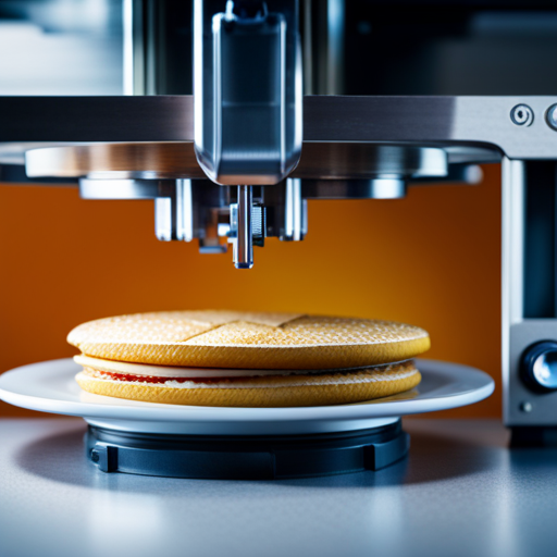 An image of a 3D food printer in action, showcasing the intricate details and precision of the software