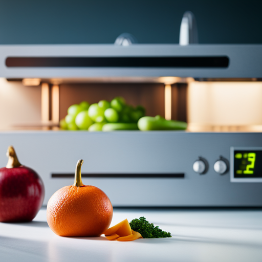 An image of a sleek, futuristic kitchen with a 3D printer seamlessly integrating with traditional cooking appliances