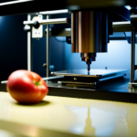 An image of a 3D printer producing food items, with a clear and organized supply chain visible in the background