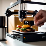 An image of a person assembling a food 3D printer on a clean, well-lit kitchen counter